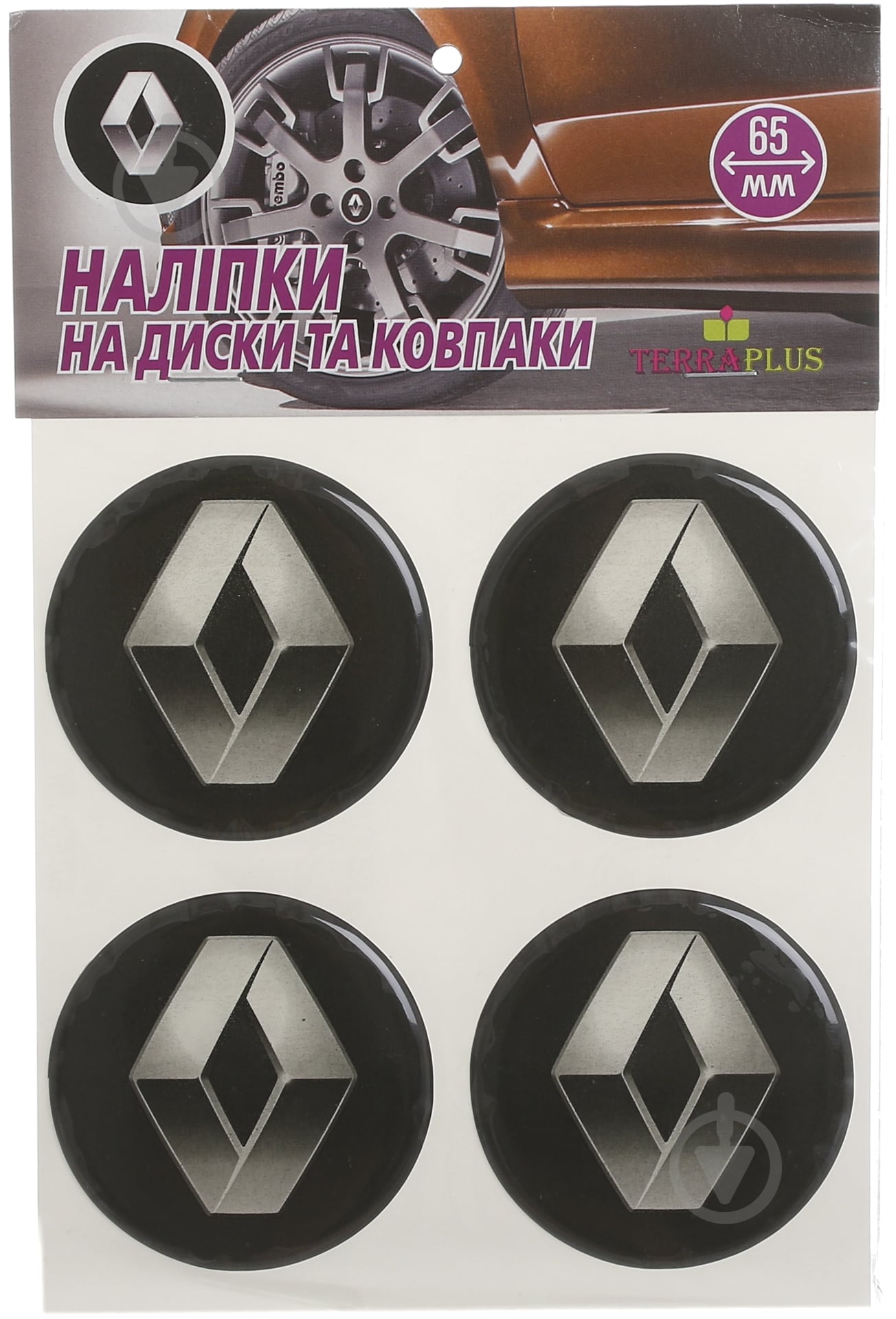 Наклейка TERRAPLUS на колпаки и диски Renault 65 мм - фото 1