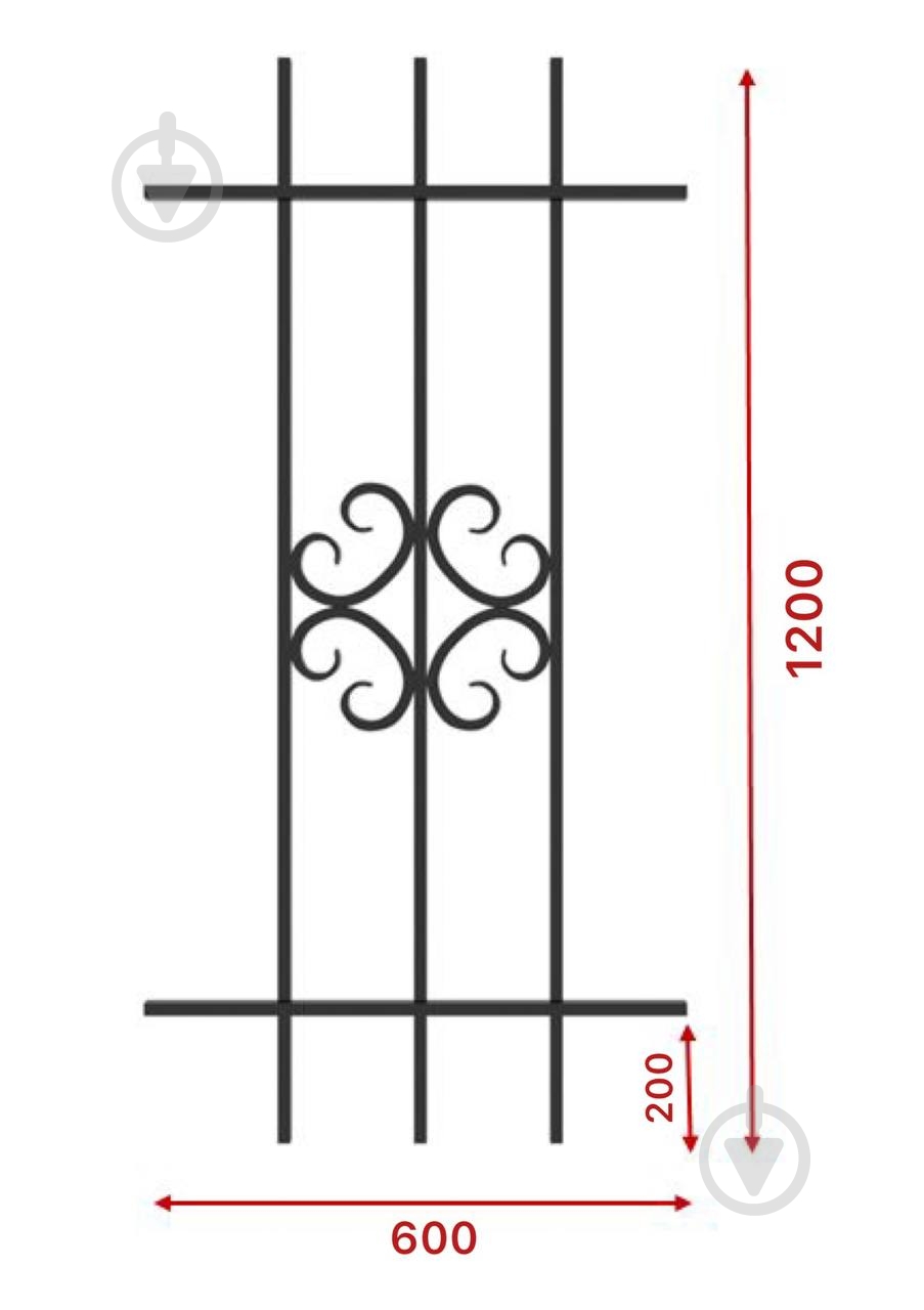 Решетка на окно Укритарм 600х1200 мм (303/1) - фото 2