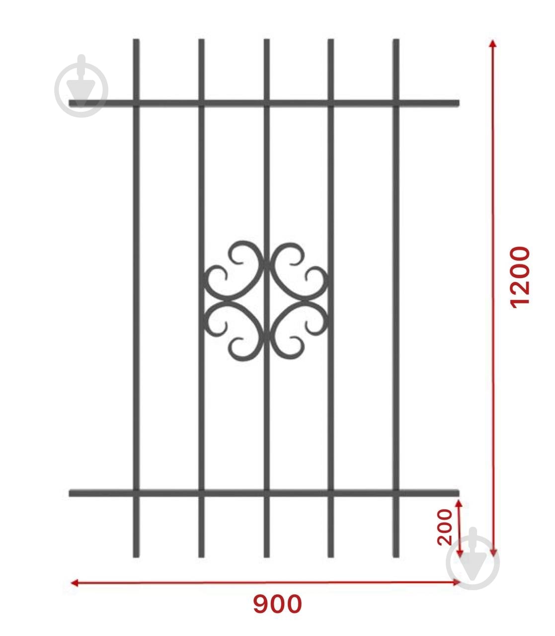 Решетка на окно Укритарм 900х1200 мм (303/2) - фото 3 Решетка на окно Укритарм 900х1200 мм (303/2) - фото 3