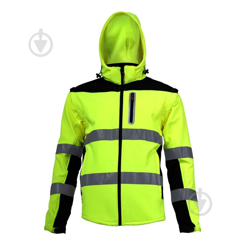 Куртка сигнальная Lahti Pro SOFT-SHELL р. XL рост 3-4 L4091904 салатовый - фото 2 Куртка сигнальная Lahti Pro SOFT-SHELL р. XL рост 3-4 L4091904 салатовый - фото 2