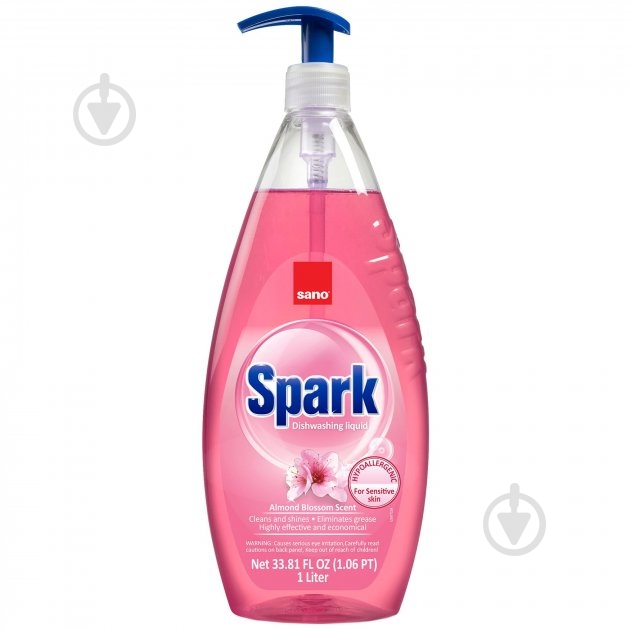 Гель для ручного миття посуду Sano Spark Мигдаль 1 л - фото 1