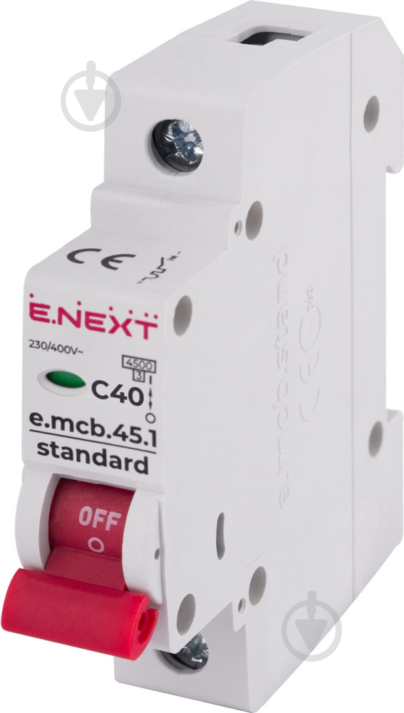 Автоматический выключатель E.NEXT (e.mcb.stand.45.1 C40) 1р С 40 А 3 кА s002012 - фото 1