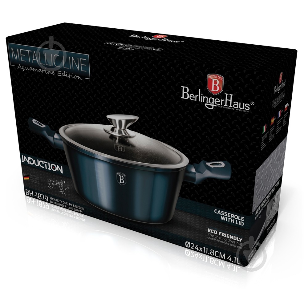 Кастрюля с крышкой Berlinger Haus Metallic Line AQUAMARINE Edition 4,1 л BH 1879 - фото 2