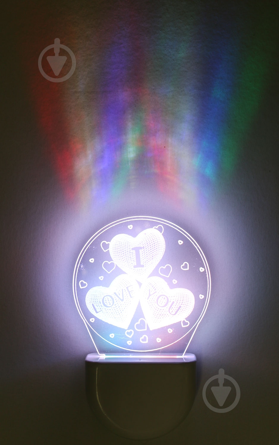 Ночник 3D Led Aukes I love You 3D LED RGB 0,5 Вт белый - фото 1 Ночник 3D Led Aukes I love You 3D LED RGB 0,5 Вт белый - фото 1