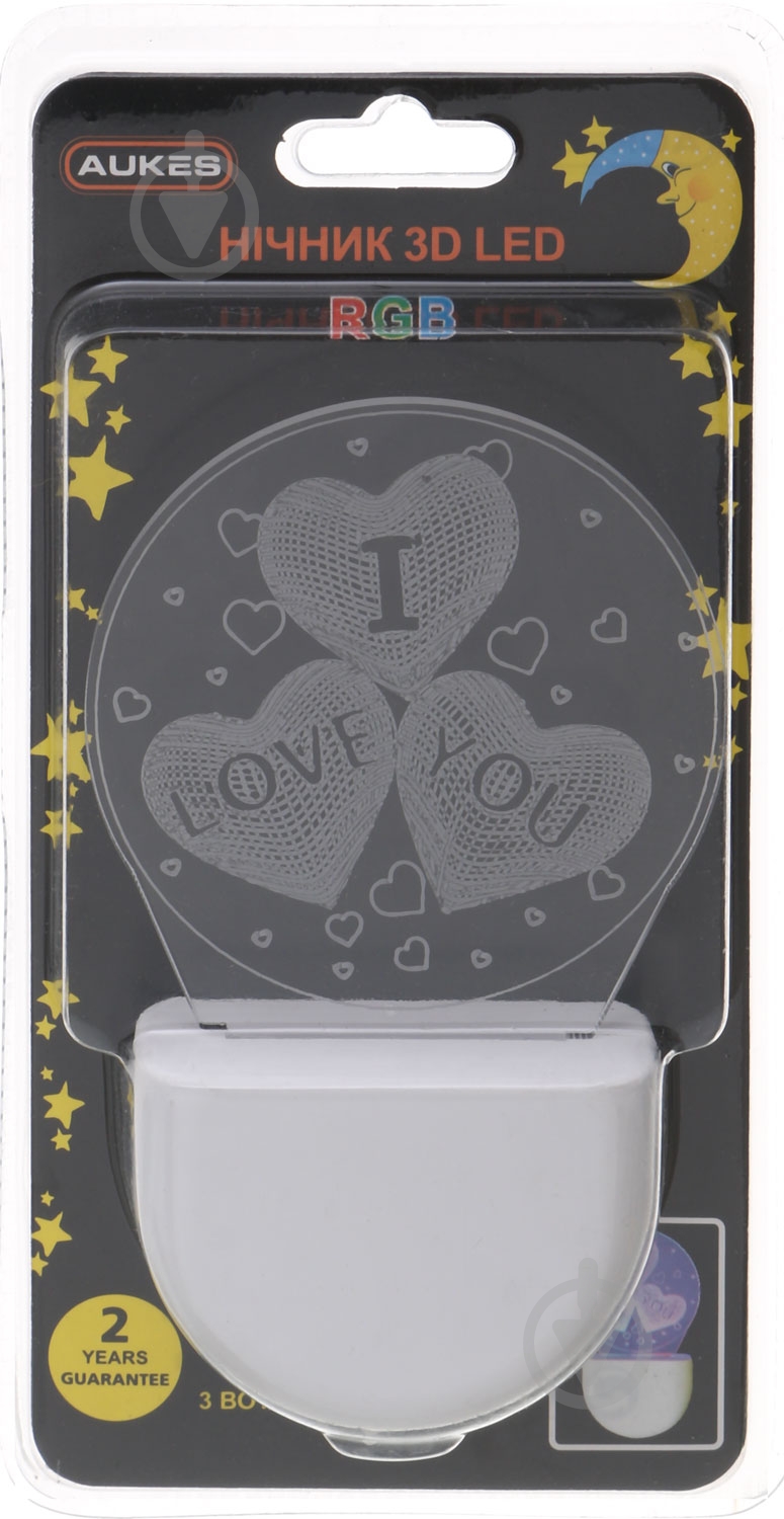 Ночник 3D Led Aukes I love You 3D LED RGB 0,5 Вт белый - фото 4 Ночник 3D Led Aukes I love You 3D LED RGB 0,5 Вт белый - фото 4