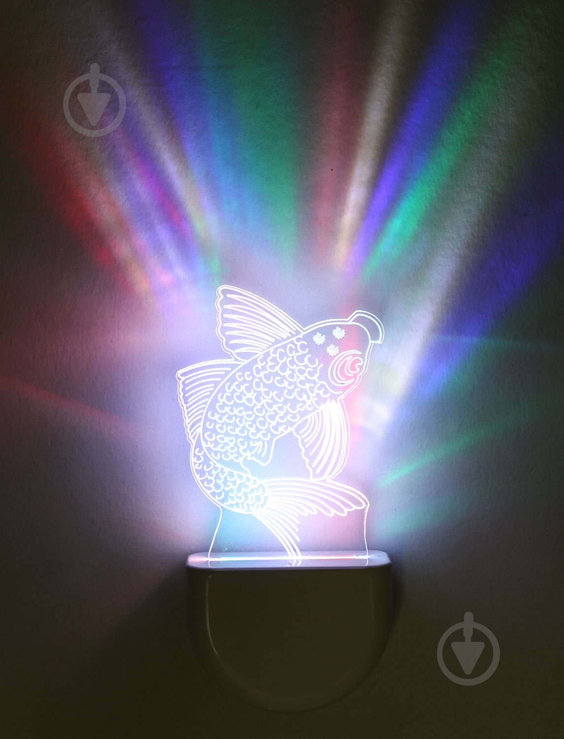 Ночник 3D Led Aukes Рыбка 3D LED RGB 0,5 Вт белый - фото 1