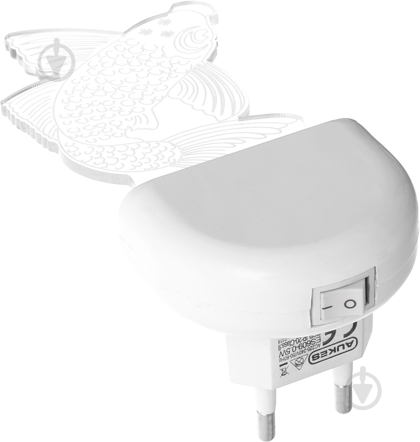 Ночник 3D Led Aukes Рыбка 3D LED RGB 0,5 Вт белый - фото 3