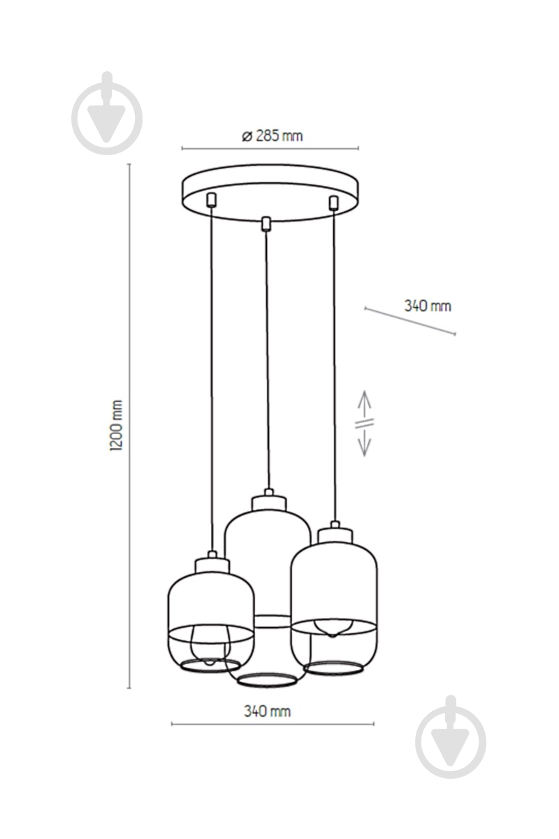 Підвіс TK Lighting Marco Silver 3x60 Вт E27 білий матовий 3357 - фото 2