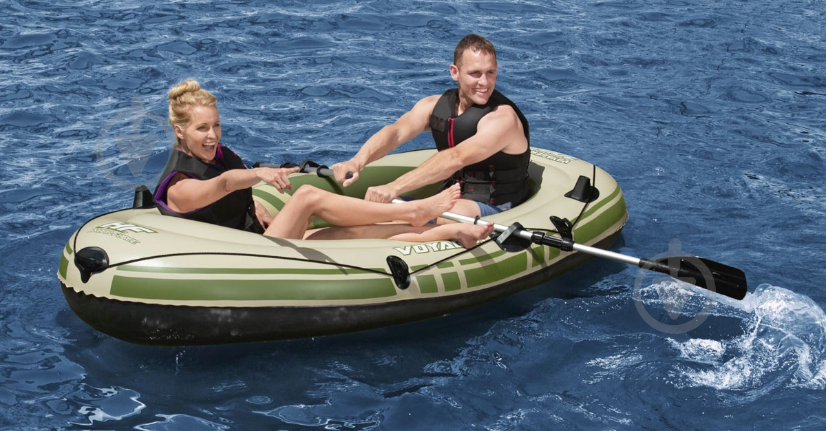 Лодка Bestway Voyager 300 65051B зеленый - фото 8