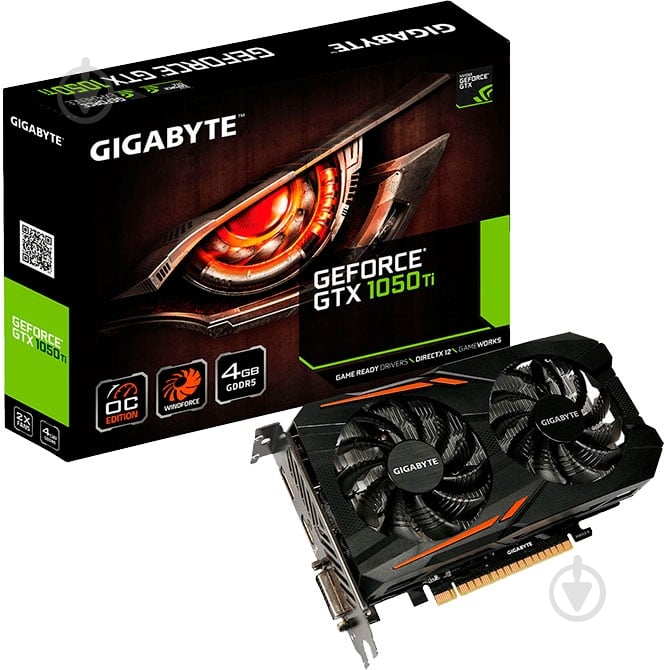Відеокарта Gigabyte GeForce GTX 1050 Ti OC 4GB GDDR5 128bit (GV-N105TOC-4GD V1.1) - фото 4 Відеокарта Gigabyte GeForce GTX 1050 Ti OC 4GB GDDR5 128bit (GV-N105TOC-4GD V1.1) - фото 4