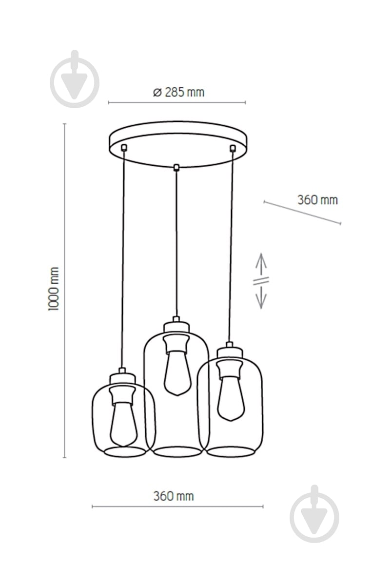 Подвес TK Lighting Marco 3x60 Вт E27 графит 3185 - фото 3 Подвес TK Lighting Marco 3x60 Вт E27 графит 3185 - фото 3