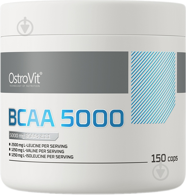 Аминокислотная смесь Ostrovit BCAA без вкуса 5000 мг 150 капс. 30 порц. - фото 1