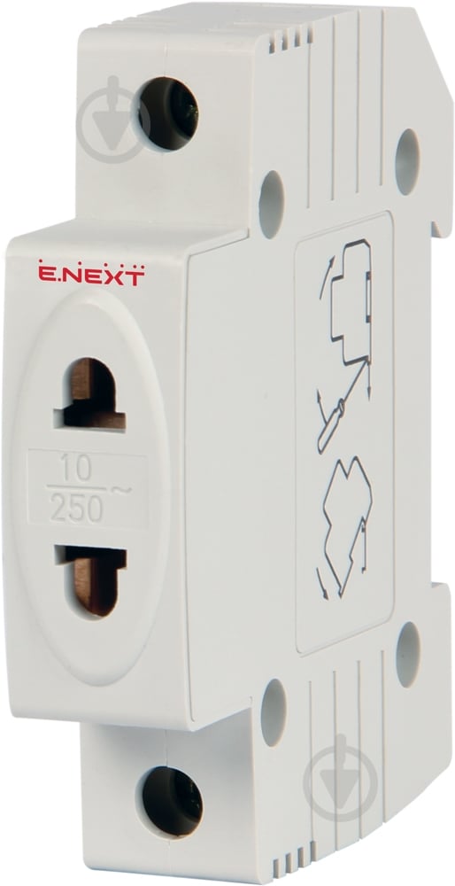 Розетка на DIN-рейку без заземлення (e.socket.stand.din) L+N 10 А без шторок сірий s004001 - фото 1