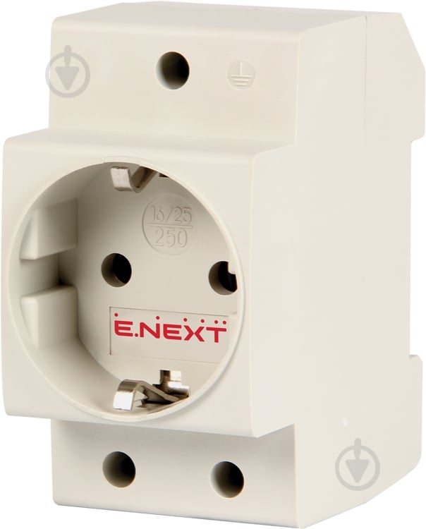Розетка із заземленням (e.socket.pro.din.tms) L+N+PE IP20 сірий s004002 - фото 1