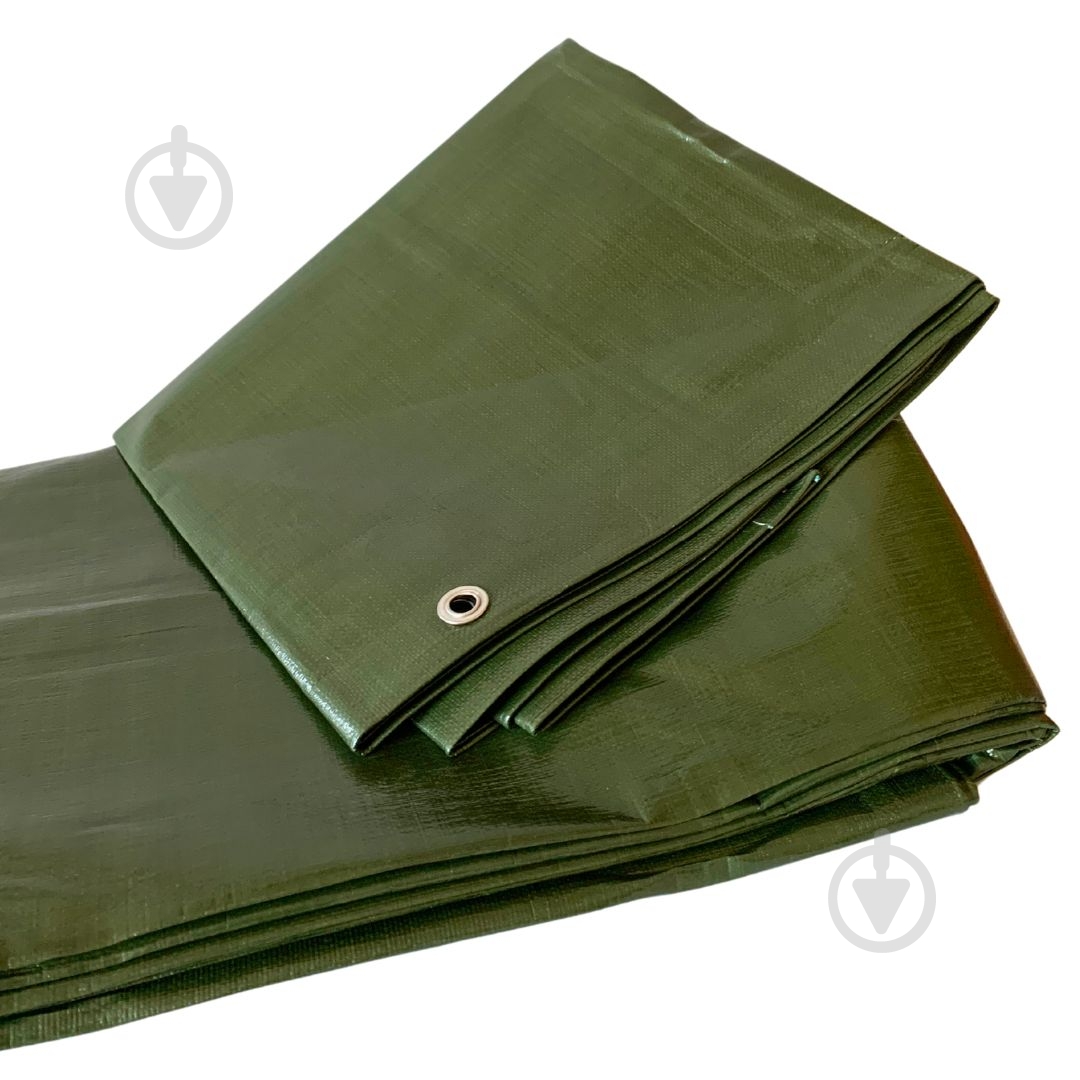 Тент 200 г/кв. м, 6 м х 8 м темно-зеленый - фото 7