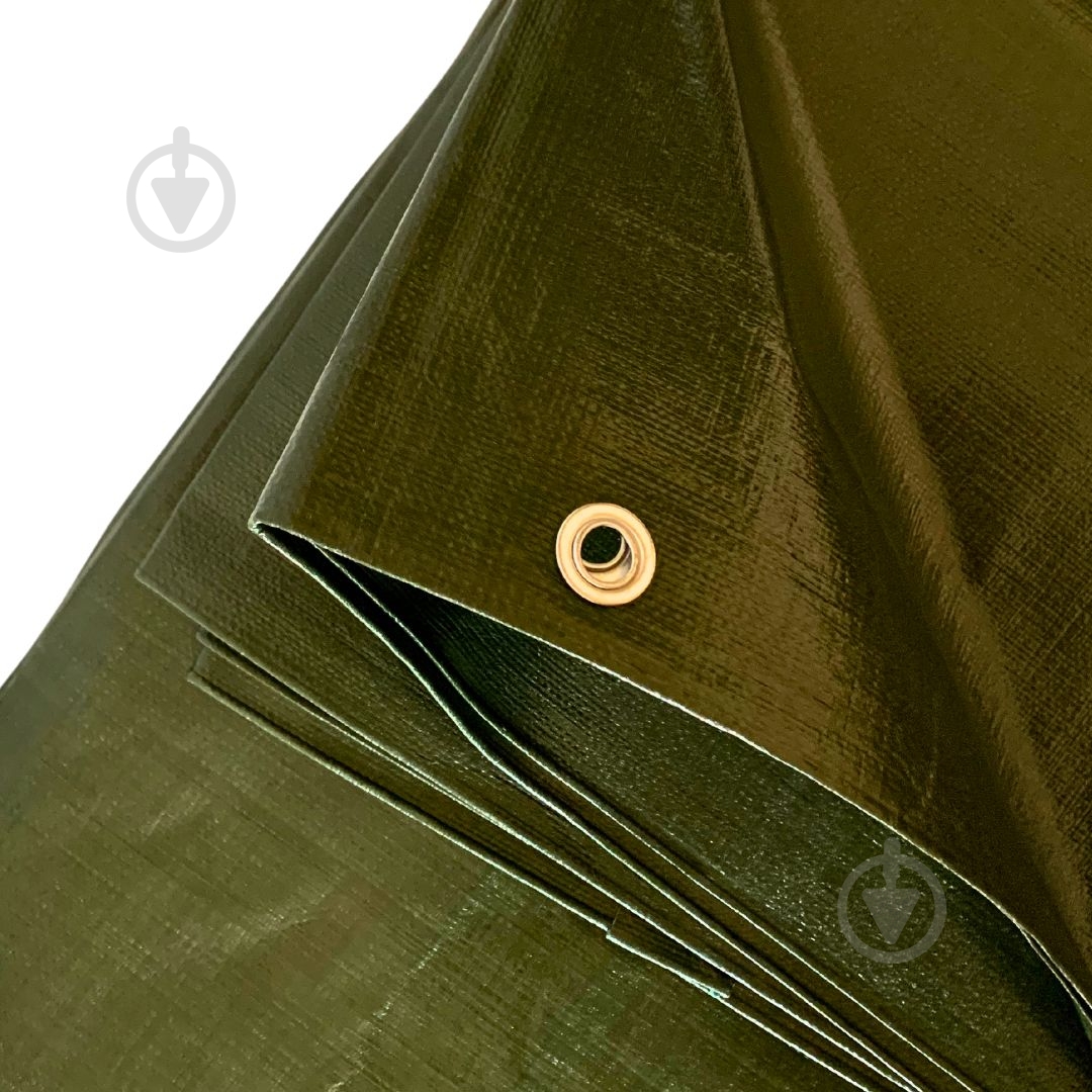 Тент 200 г/кв. м, 6 м х 8 м темно-зеленый - фото 2