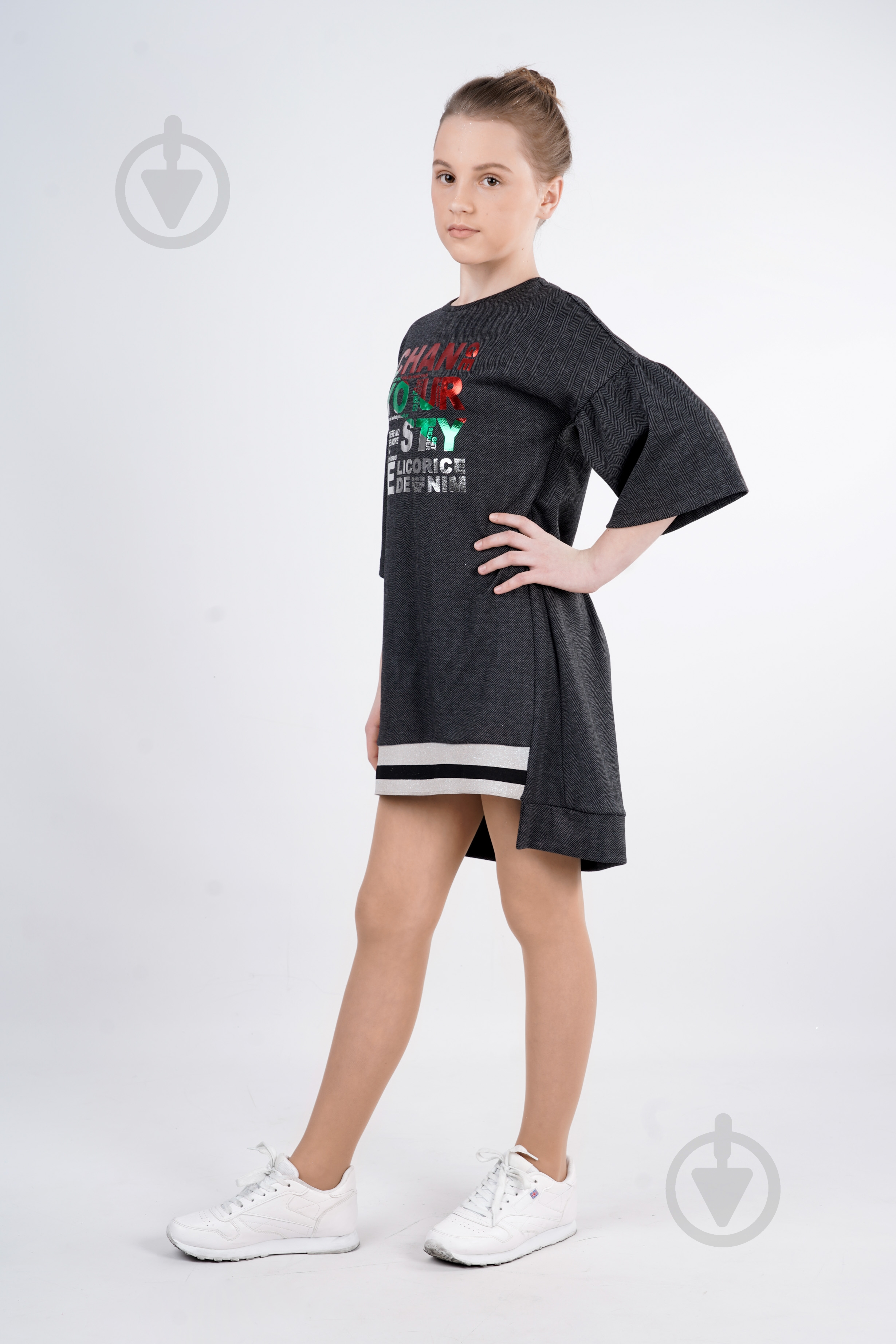 Платье Sasha р.164 серый 4258 - фото 2