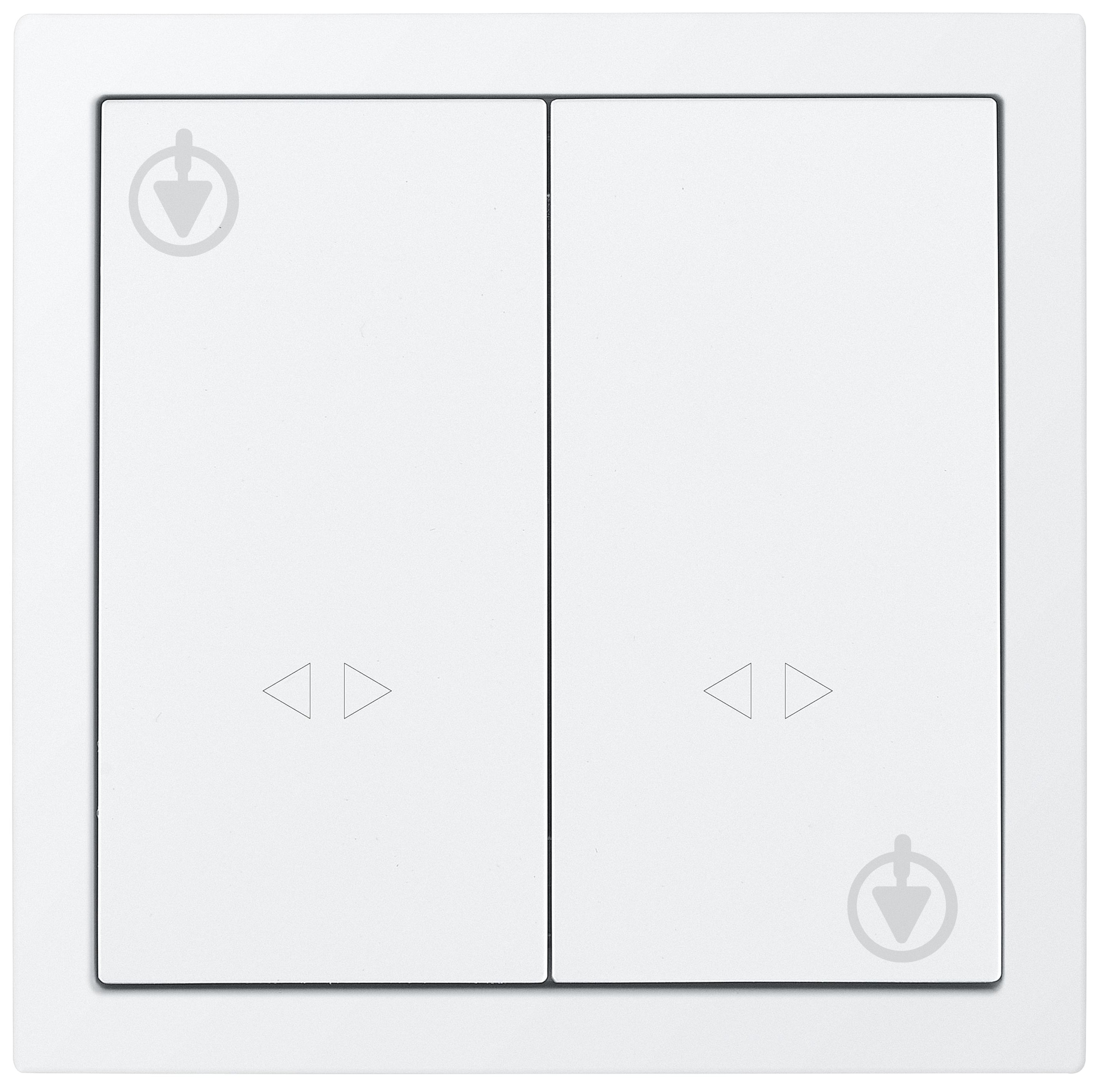 Механизм выключателя перекрестный двухклавишный HausMark Juna белый матовый 7041-0988-107TW - фото 1