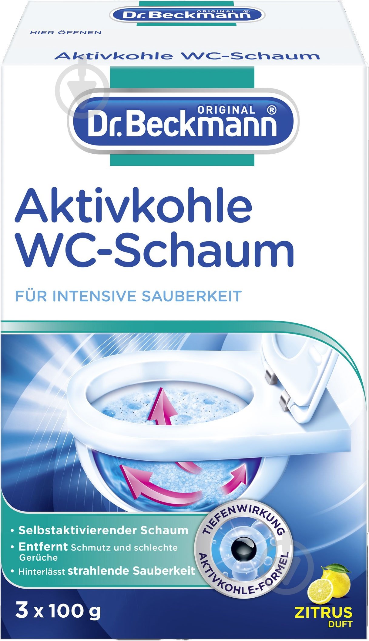 Очиститель Dr. Beckmann для унитаза 3 х 100 g - фото 1