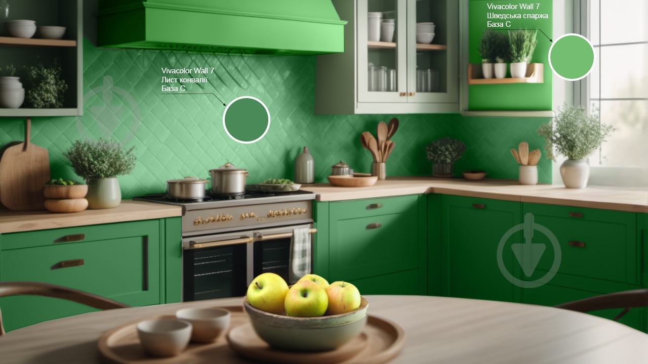 Фарба інтер'єрна латексна Vivacolor Wall 7 C мат Лист конвалії L375 2,7 л - фото 3 Фарба інтер'єрна латексна Vivacolor Wall 7 C мат Лист конвалії L375 2,7 л - фото 3