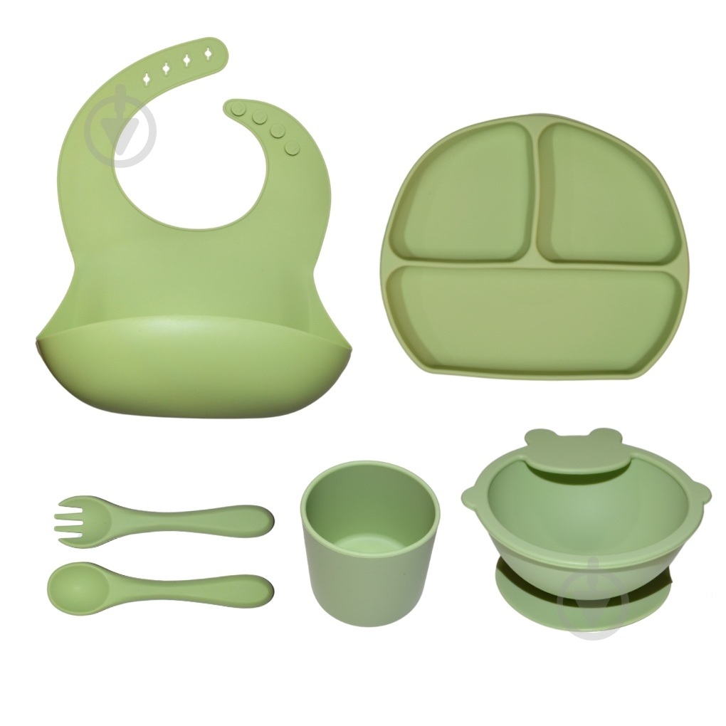 Набор силиконовой посуды Lindo зеленый 953-3 - фото 2 Набор силиконовой посуды Lindo зеленый 953-3 - фото 2