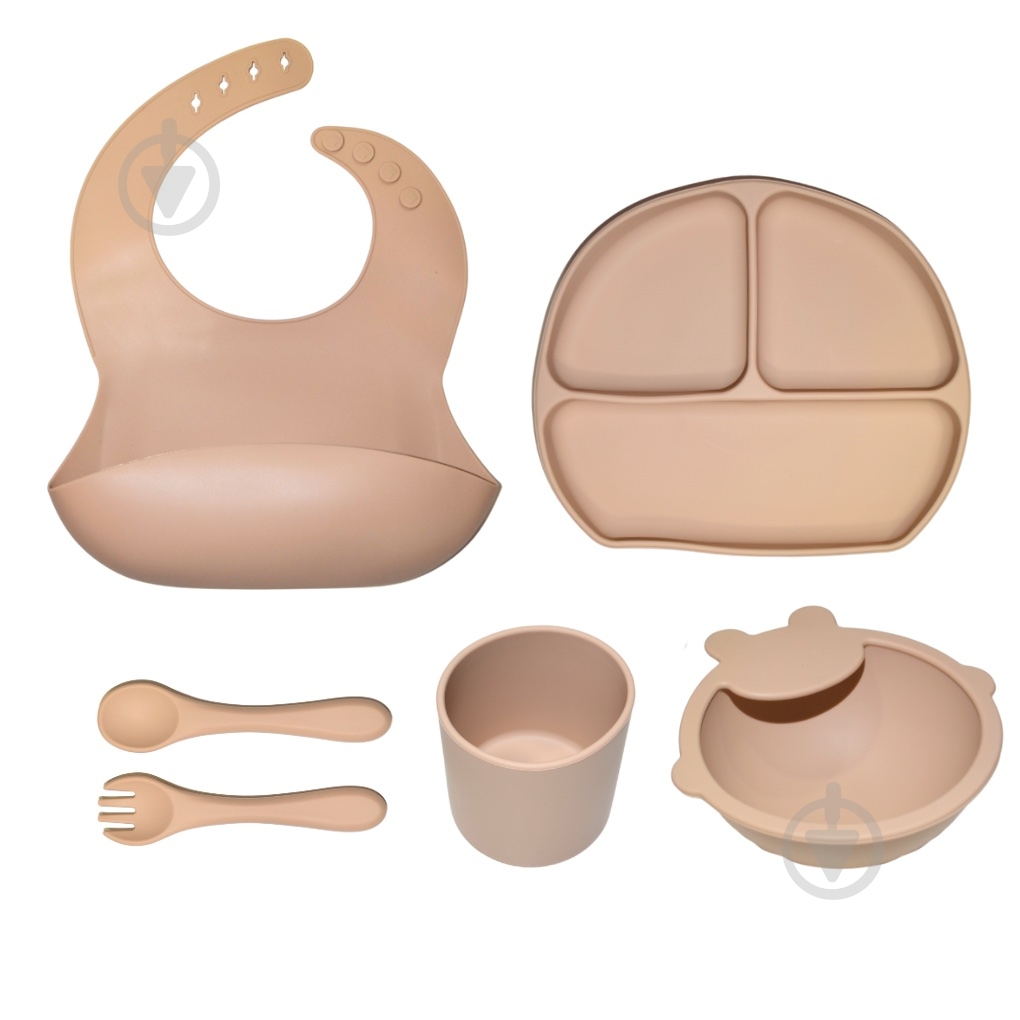 Набор силиконовой посуды Lindo бежевый 953-4 - фото 2 Набор силиконовой посуды Lindo бежевый 953-4 - фото 2