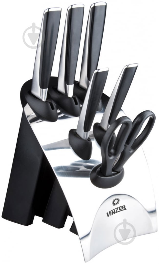 Набор ножей на подставке Vinzer Cascade 7 предметов 89133 - фото 1