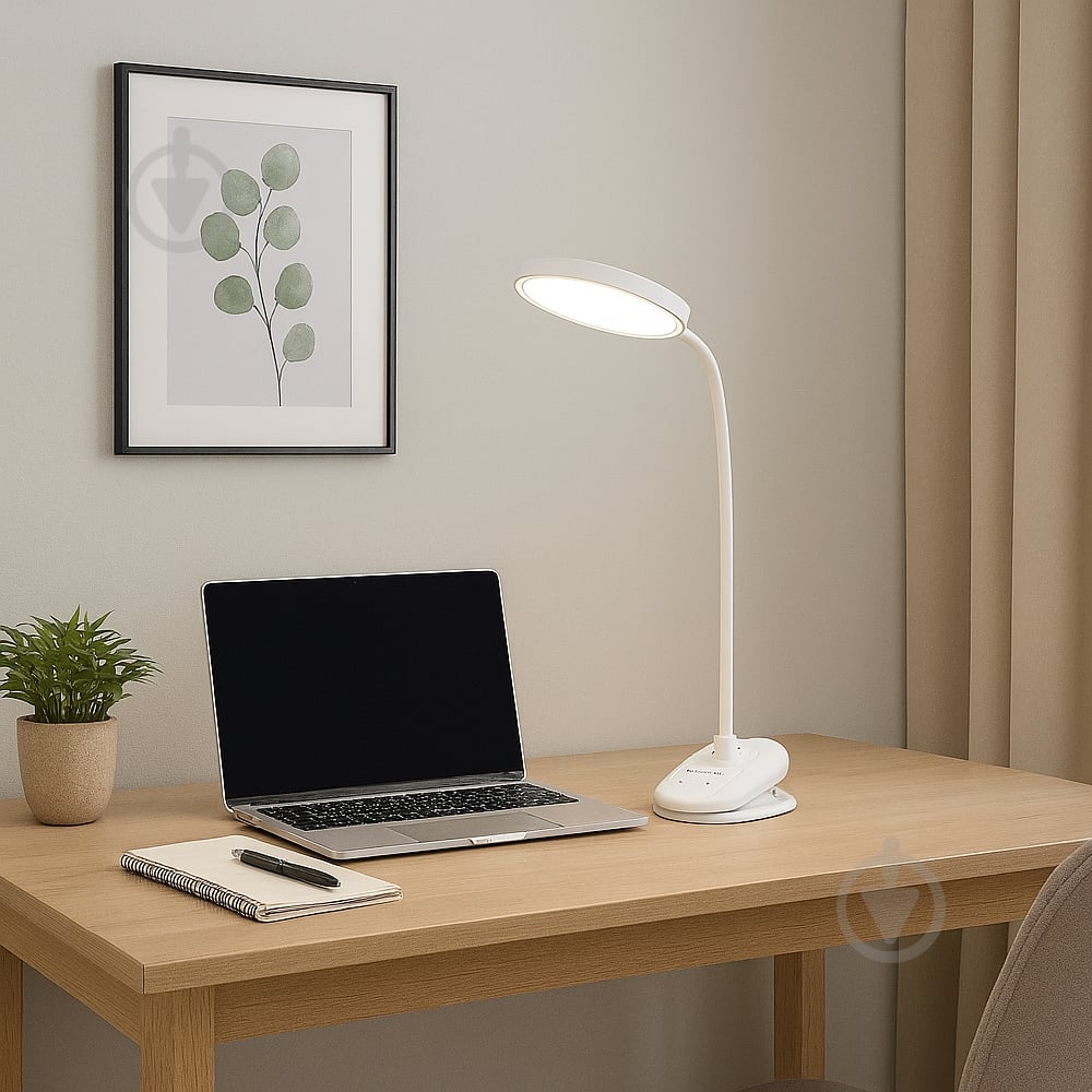 Светильник настольный аккумуляторный LightMaster белый DE1149 5W 330Lm - фото 3
