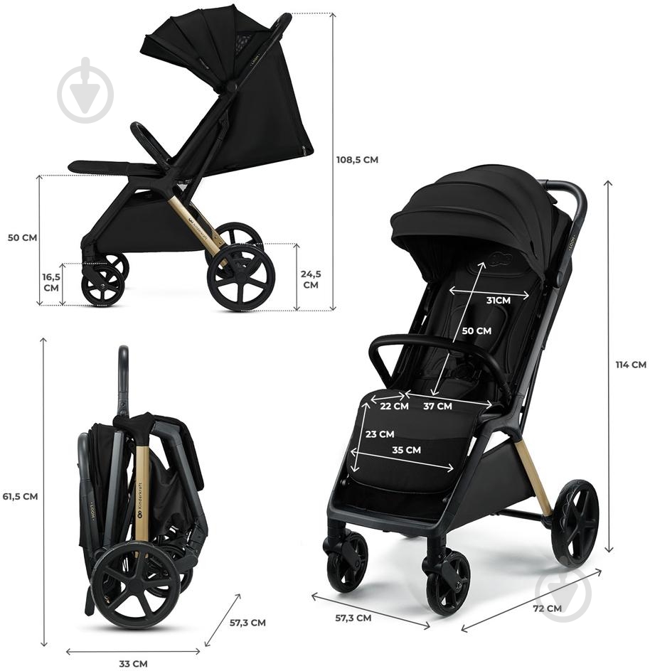 Коляска прогулянкова Kinderkraft Loom чорний KSLOOM00BLK0000 - фото 7