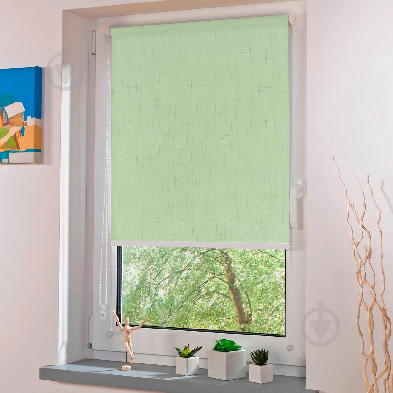 Ролета мини Rollotex LEN с фиксацией под наклон салатовая 60x240 см - фото 2 Ролета мини Rollotex LEN с фиксацией под наклон салатовая 60x240 см - фото 2