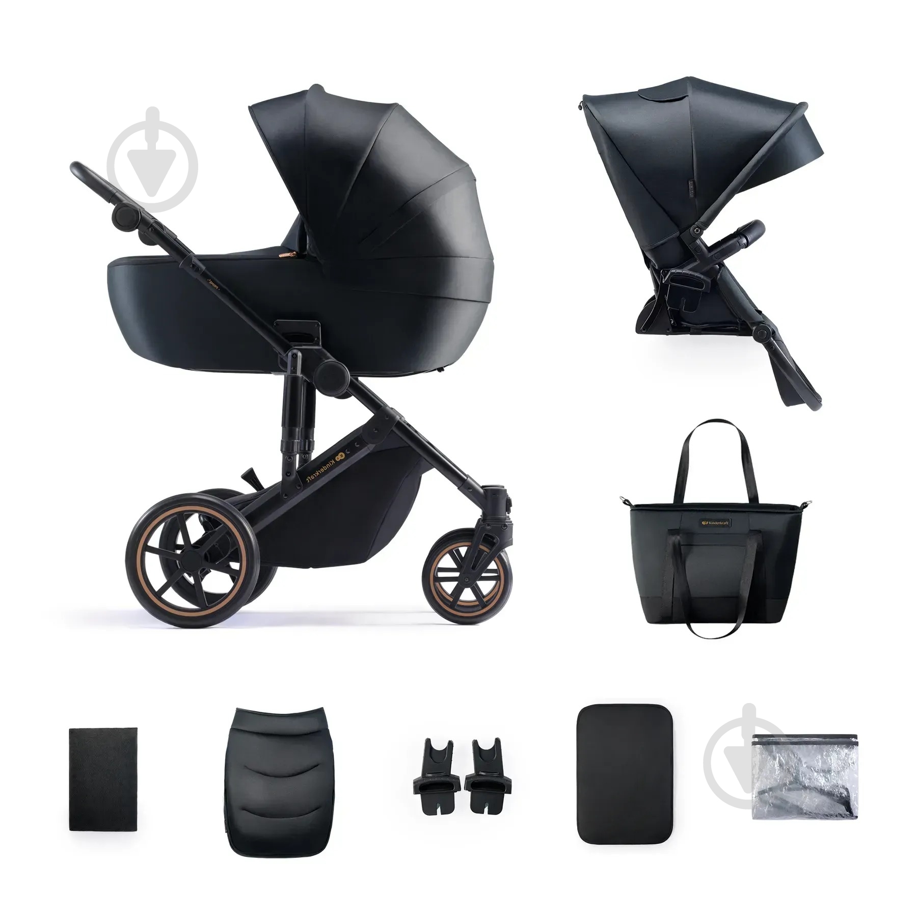 Коляска универсальная Kinderkraft 2в1 PRIME 2 черный KSPRIM02BLK2000 - фото 2