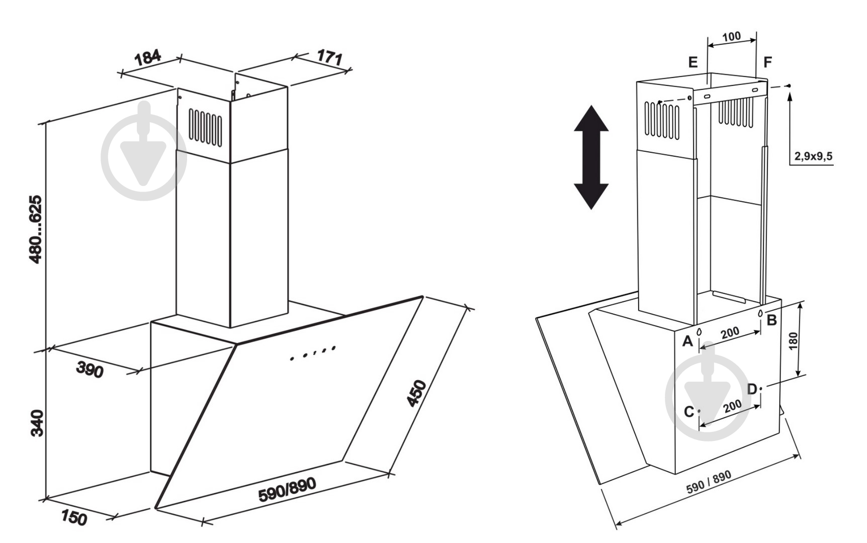 Комплект встраиваемой техники Eleyus Ester 6006 BL + H2EBHG SE 60 BL I + AGAT 1200 LED 60 BL - фото 30