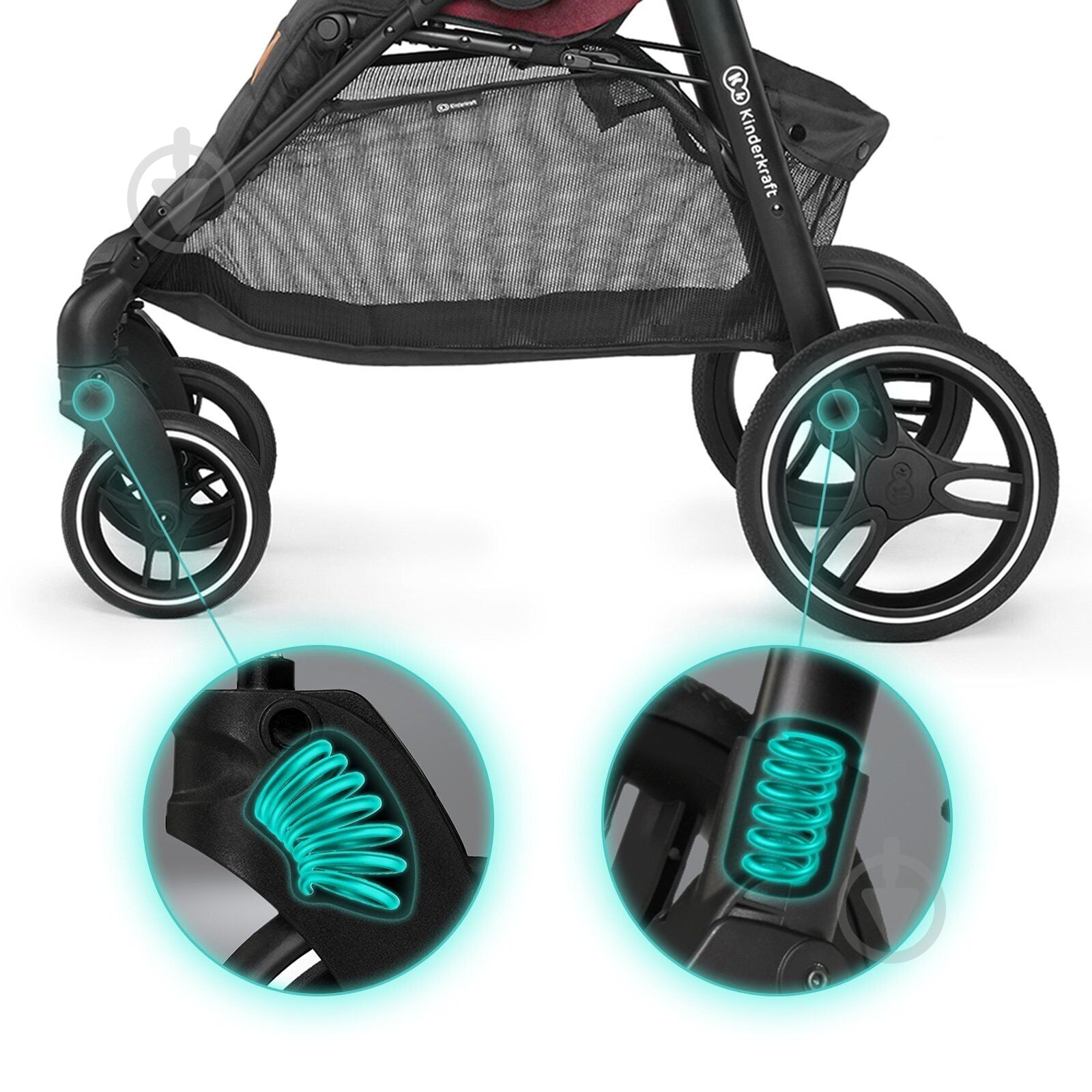 Коляска прогулочная Kinderkraft GRANDE LX Черная - фото 4