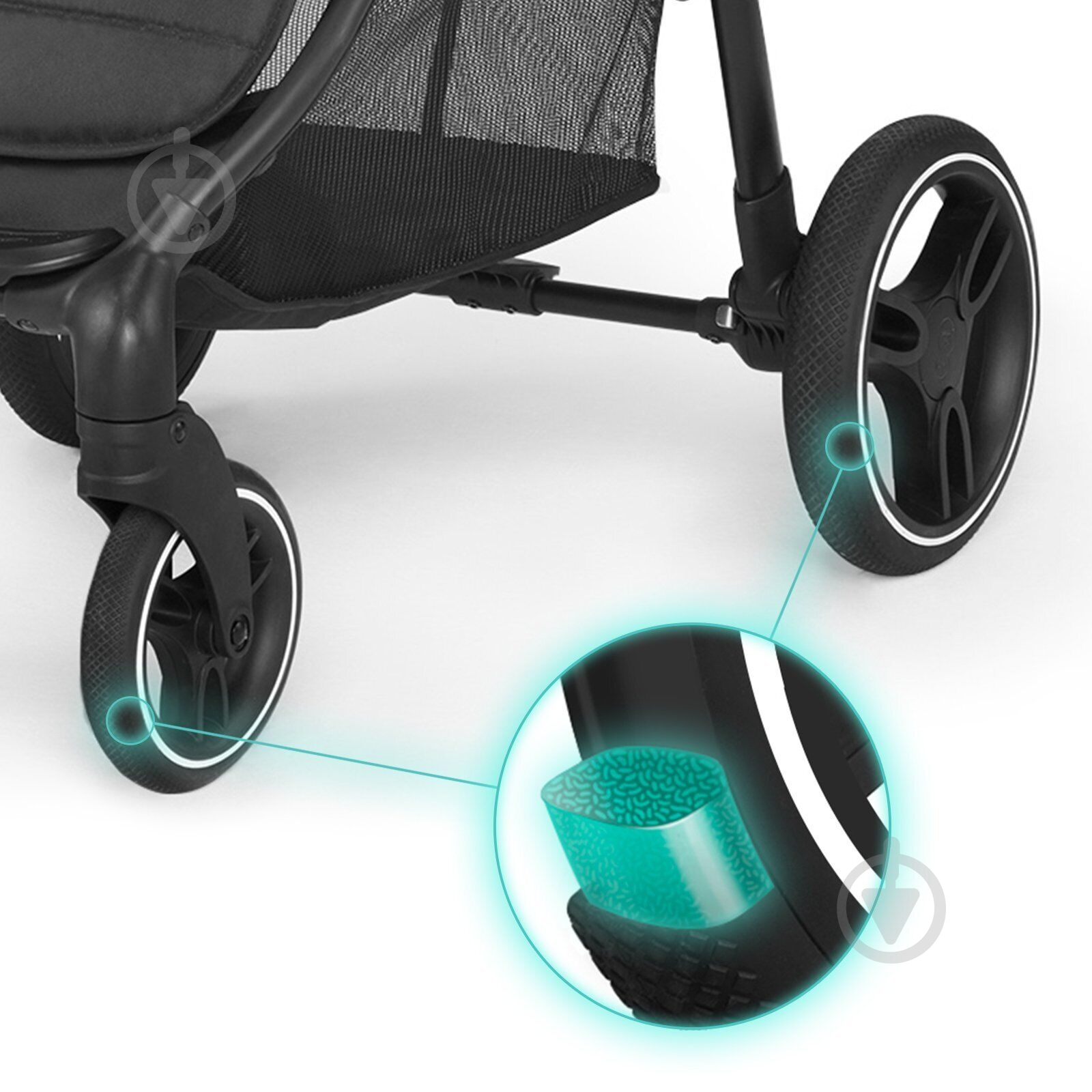 Коляска прогулочная Kinderkraft GRANDE LX Черная - фото 5