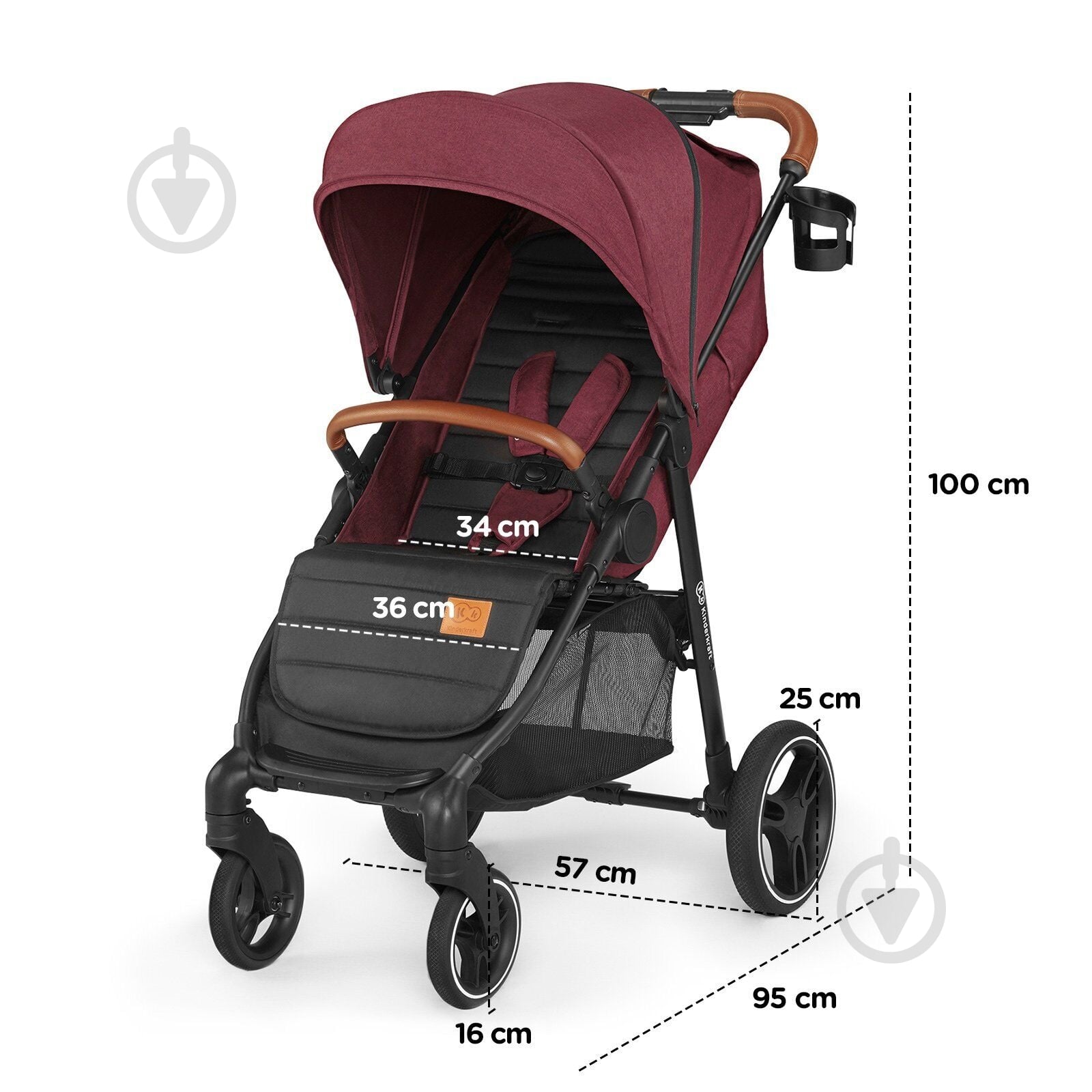 Коляска прогулочная Kinderkraft GRANDE LX Черная - фото 15