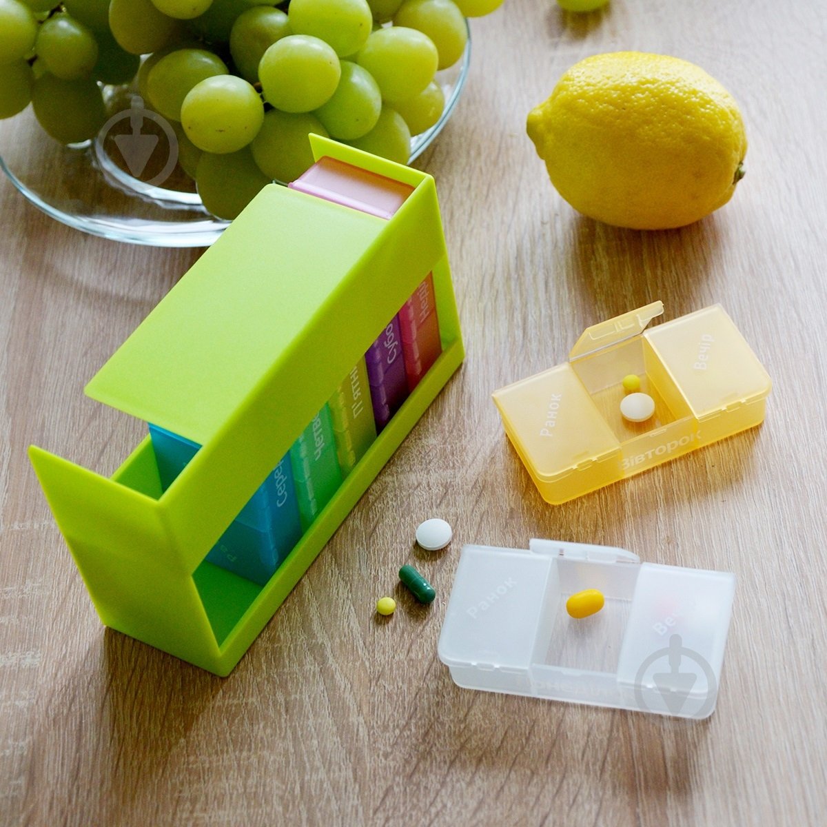 Таблетница MVM на 7 дней (утро-день-вечер) PC-01 GREEN - фото 4 Таблетница MVM на 7 дней (утро-день-вечер) PC-01 GREEN - фото 4