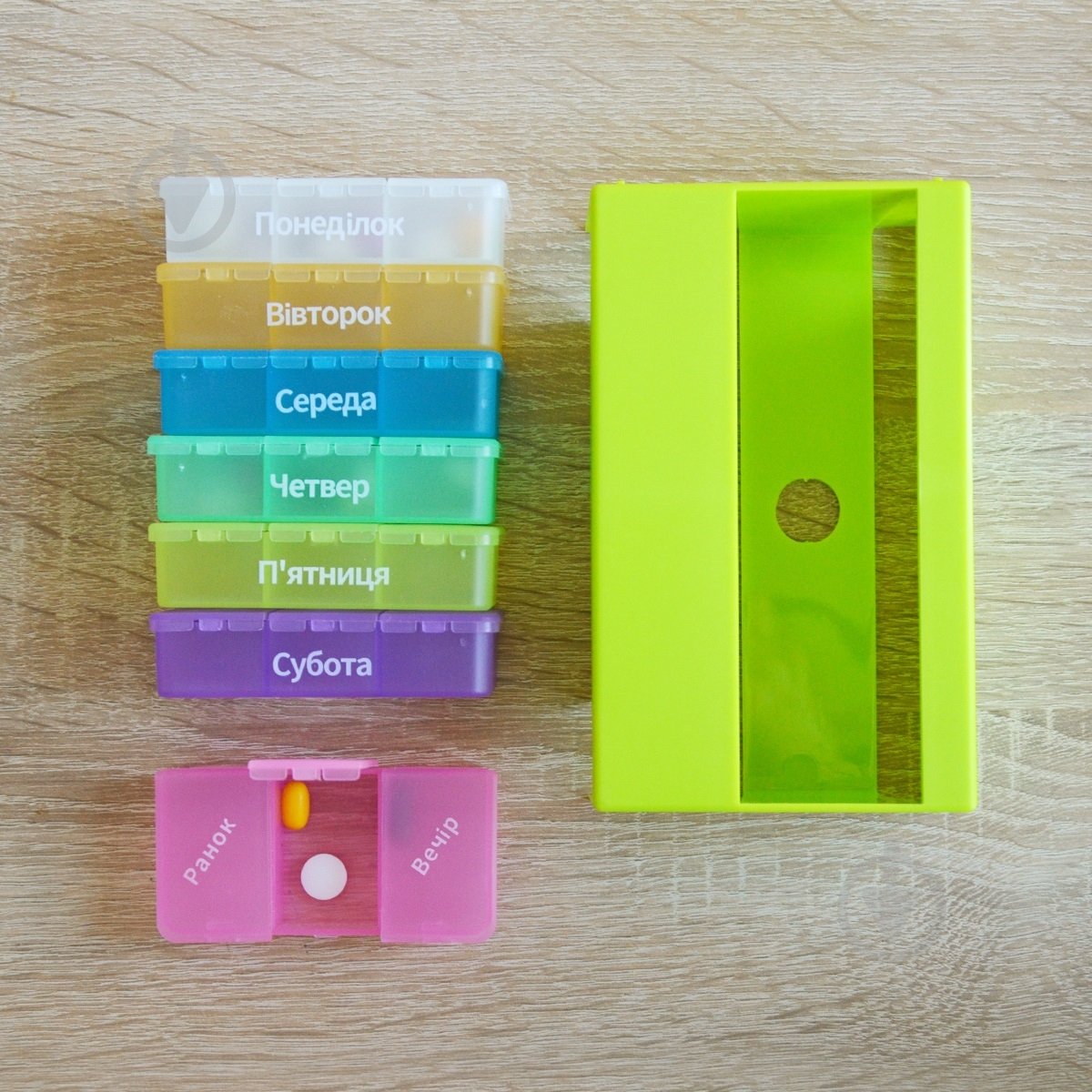 Таблетница MVM на 7 дней (утро-день-вечер) PC-01 GREEN - фото 3 Таблетница MVM на 7 дней (утро-день-вечер) PC-01 GREEN - фото 3