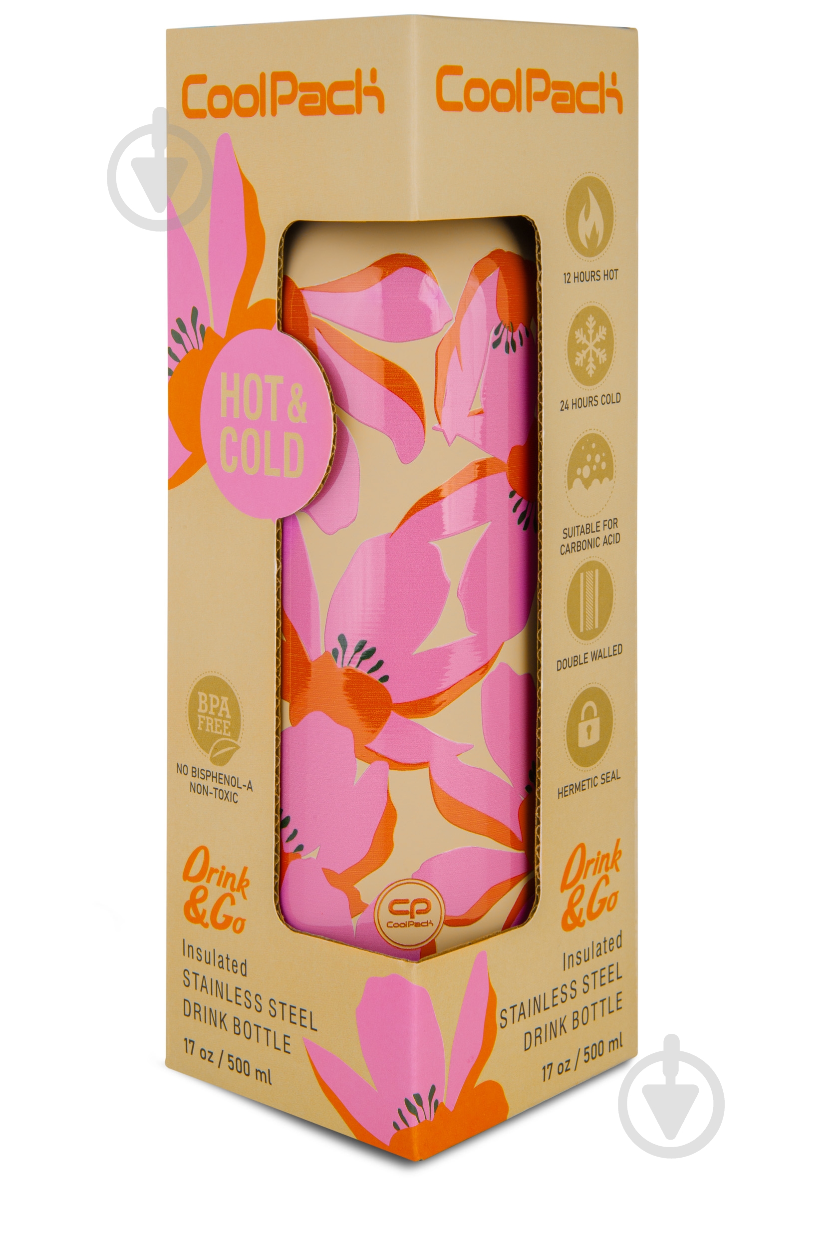 Термобутылка CoolPack 500 мл flores rosa - фото 2