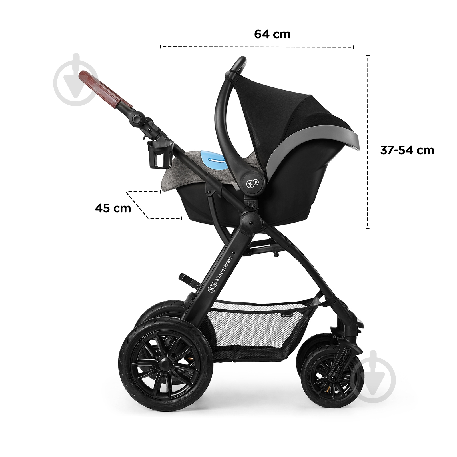 Коляска 3 в 1 Kinderkraft XMOOV черная - фото 11
