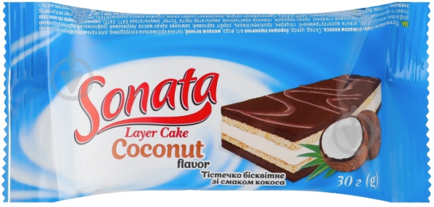 Пирожное бисквитное Sonata со вкусом кокоса 30 г - фото 1 Пирожное бисквитное Sonata со вкусом кокоса 30 г - фото 1