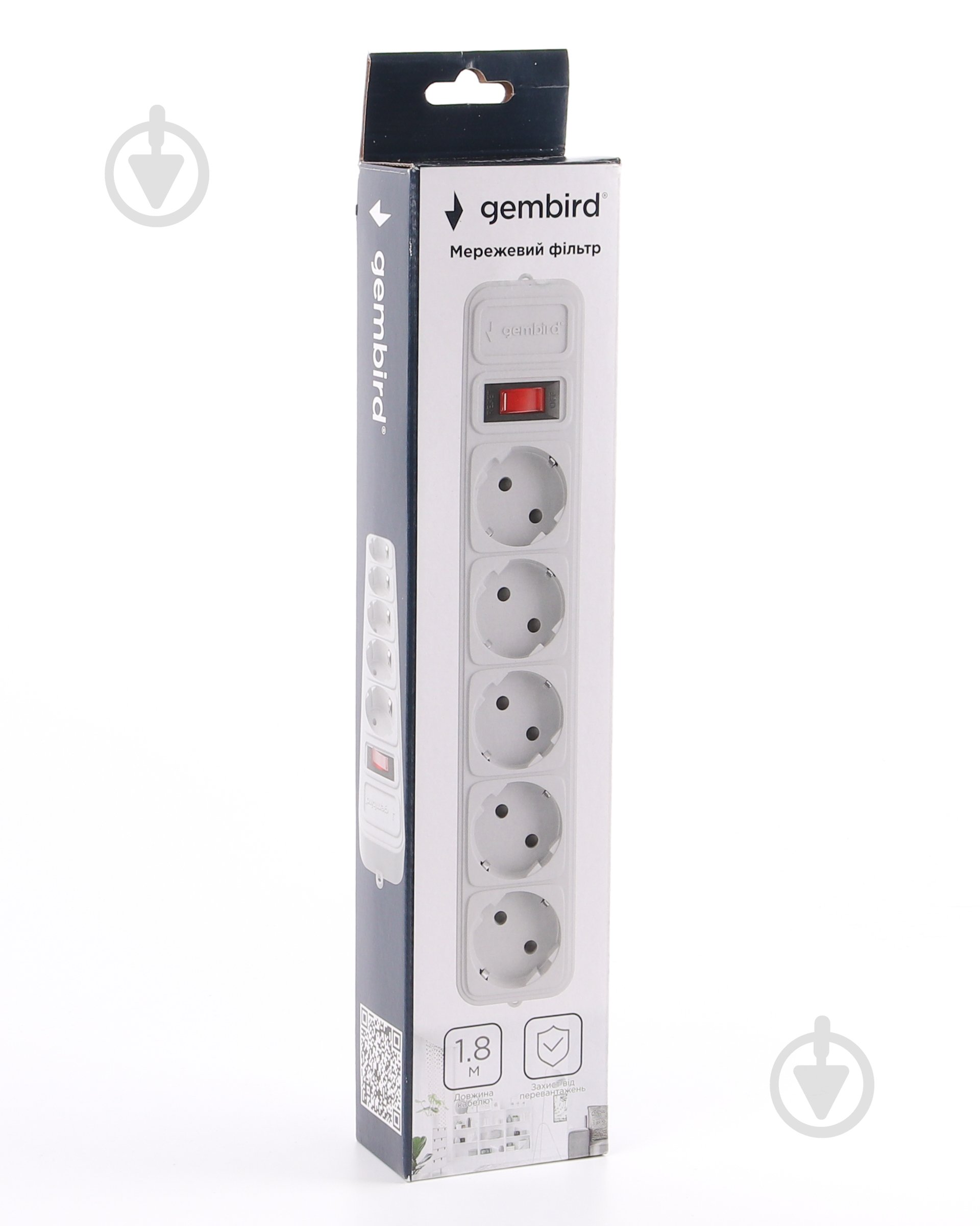Сетевой фильтр Gembird 1.8 м кабель, 5 розеток с заземлением 5 гн. 1,8 м SPG5-G-6G - фото 2 Сетевой фильтр Gembird 1.8 м кабель, 5 розеток с заземлением 5 гн. 1,8 м SPG5-G-6G - фото 2