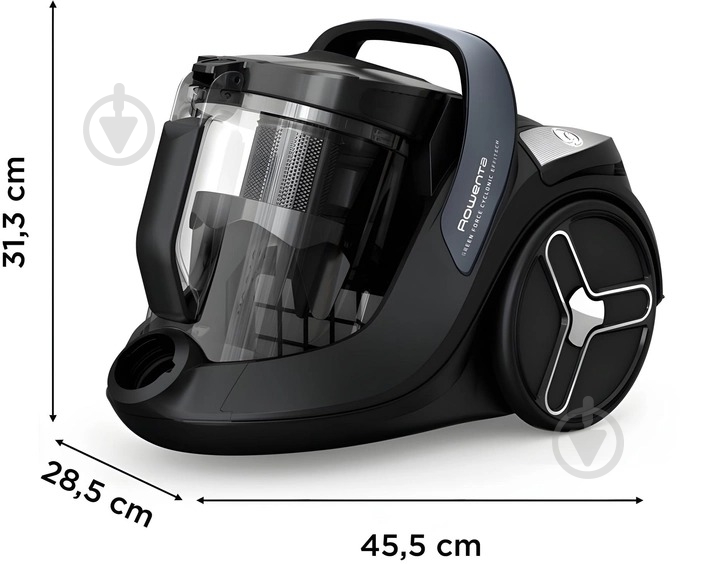 Пилосос Rowenta Green Force Cyclonic Effitech RO7C36EA black - фото 3 Пилосос Rowenta Green Force Cyclonic Effitech RO7C36EA black - фото 3