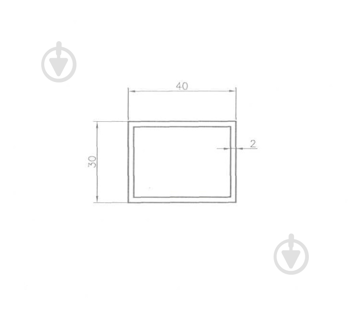 Труба прямокутна алюмінієва Braz Line гладкий 30x40x2 мм 2000 мм анодована - фото 2