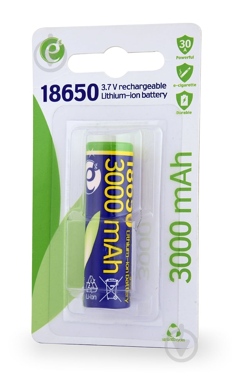 Акумулятор EnerGenie Li-Ion 18650 високострумовий 3000 (10C) мАгод із захистом 1 шт. (EG-BA-18650-10C/3000) - фото 2 Акумулятор EnerGenie Li-Ion 18650 високострумовий 3000 (10C) мАгод із захистом 1 шт. (EG-BA-18650-10C/3000) - фото 2