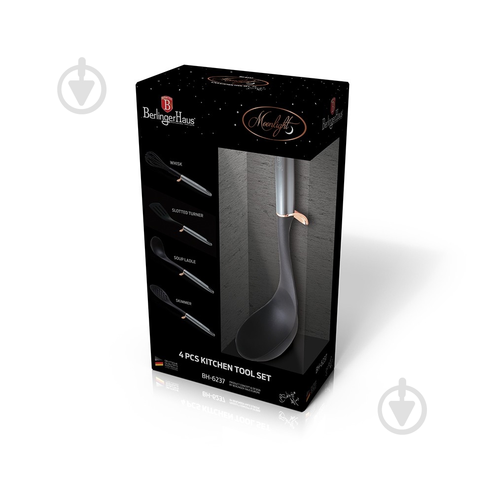 Набор кухонных принадлежностей Berlinger Haus Moonlight Edition 4 предмета BH 6237 - фото 2