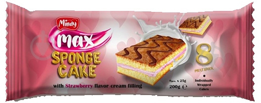 Бисквит Mindy Max со вкусом клубники 200 г - фото 1