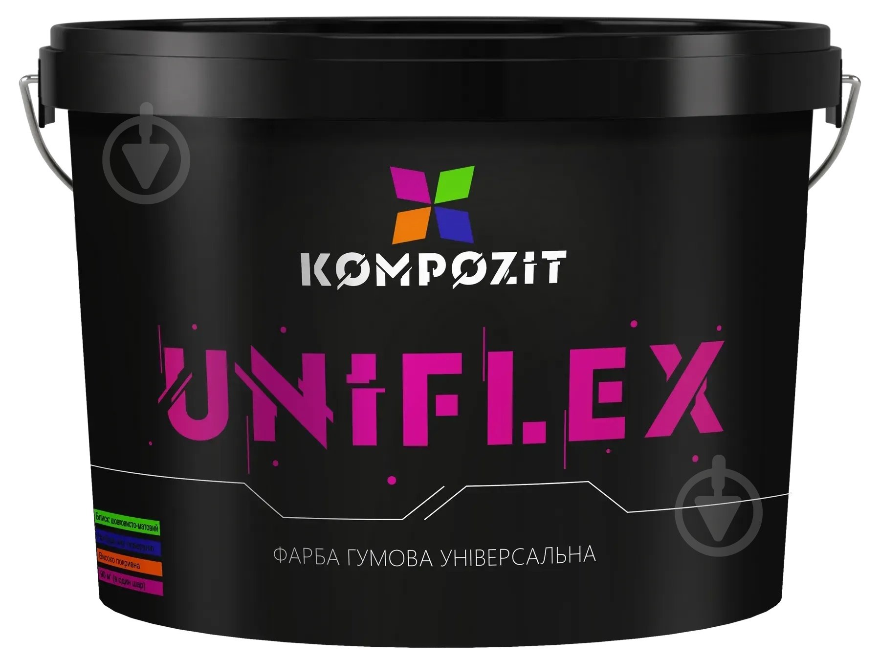 Краска универсальная резиновая Kompozit UNIFLEX мат RAL 5024 3,5 кг - фото 3