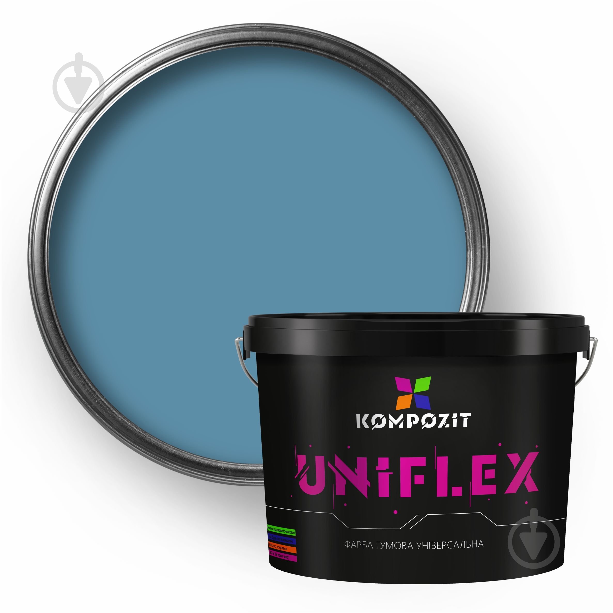 Краска универсальная резиновая Kompozit UNIFLEX мат RAL 5024 3,5 кг - фото 1