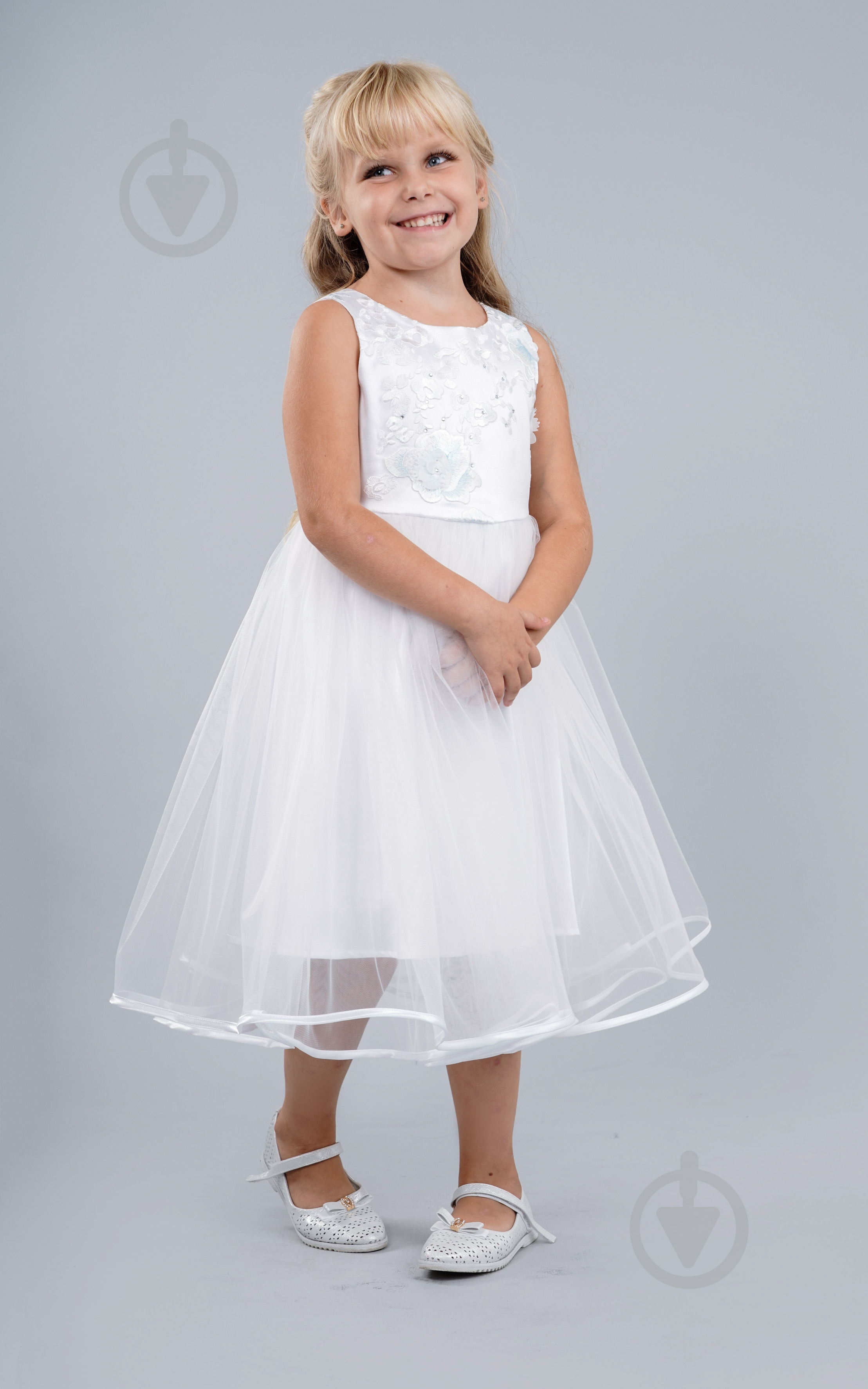 Платье Sasha р.140 белый 4075 - фото 1 Платье Sasha р.140 белый 4075 - фото 1