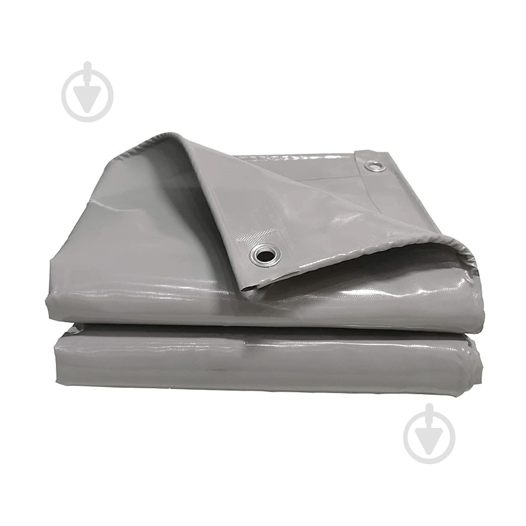 Тент универсальный Техно Тент Плюс водонепроницаемый ПВХ 650 г/м² с люверсами 3х5 м серый - фото 1